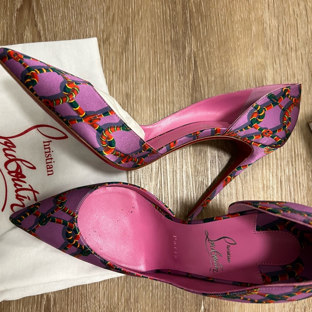 Stylish Purple Patterned Heels - Picture 6 of 8